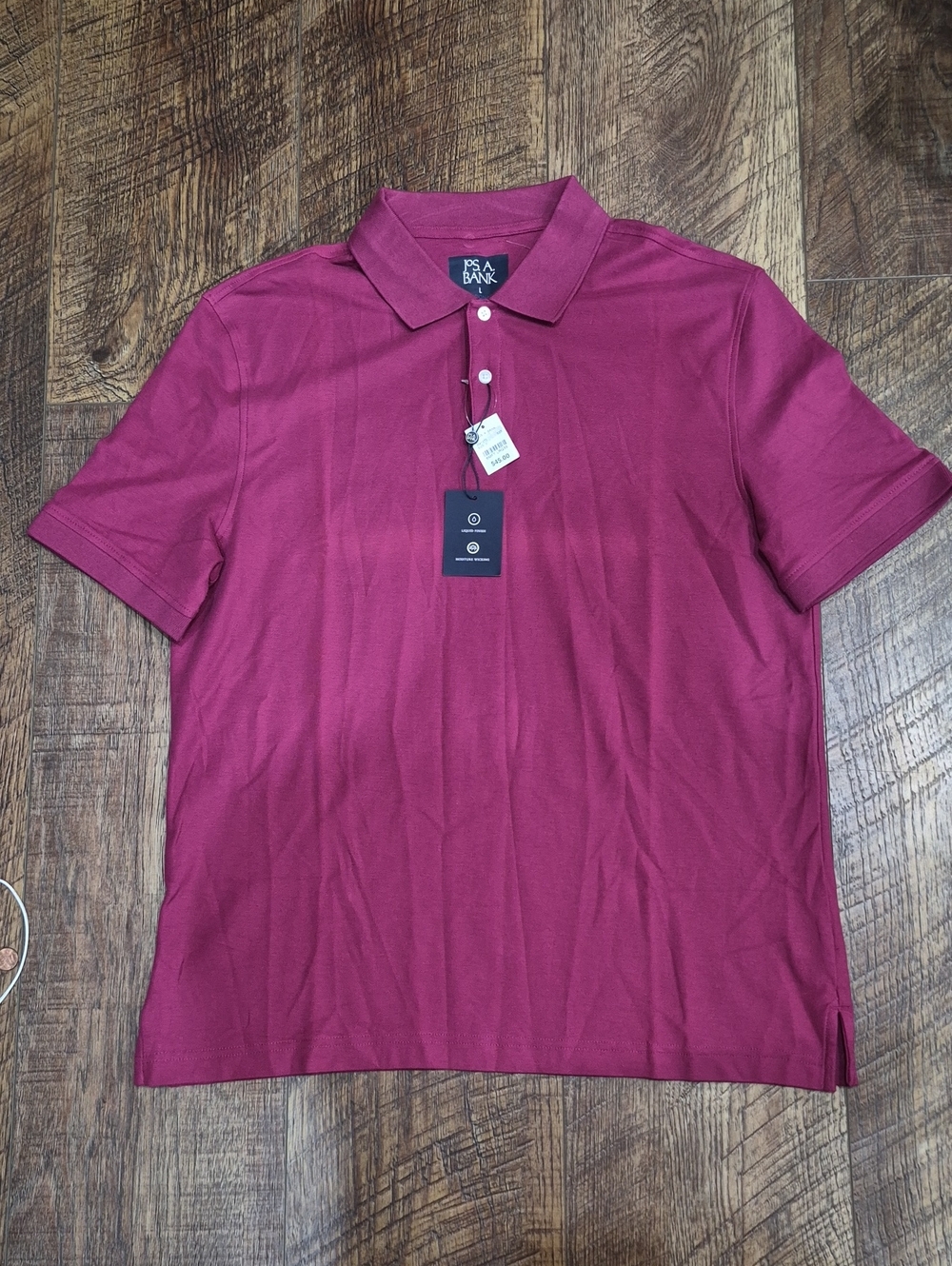 NWT Men's Jos A Bank Collared Polo Shirt 100% Cotton Size Large